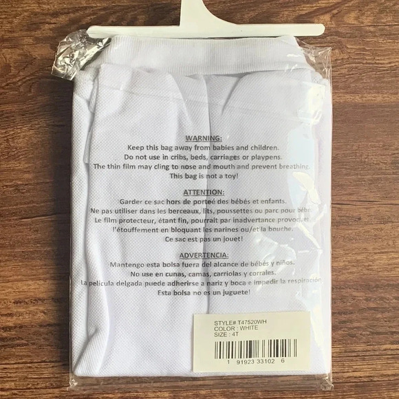 US Polo School Uniform Polo Shirt White 4T - Picture 5 of 6